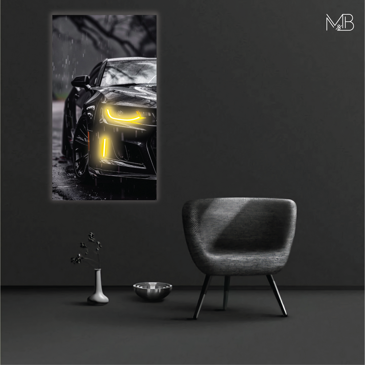 Black Camaro Neon Poster