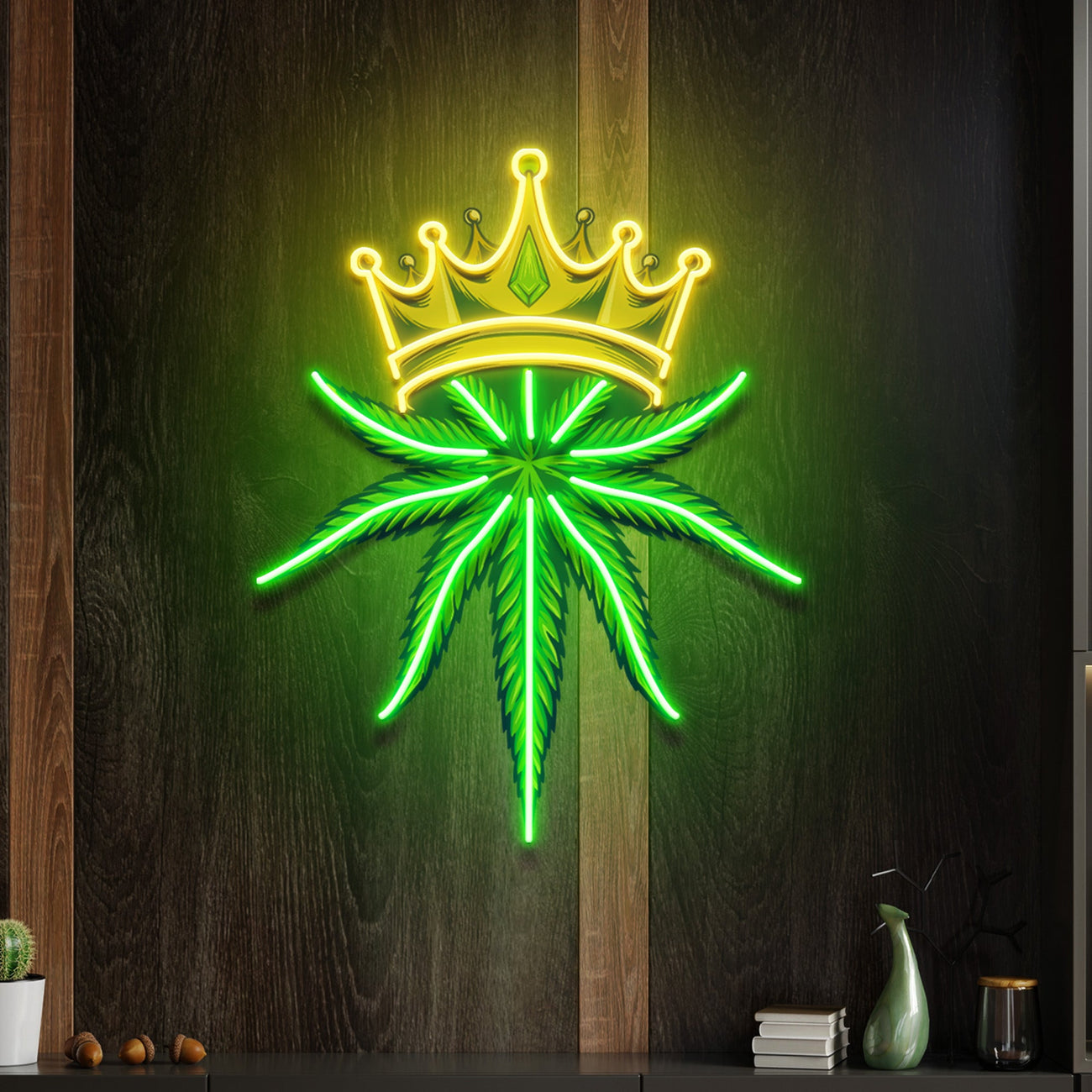 Custom King Marijuana or Weed Logo Artwork Led Neon Sign Light