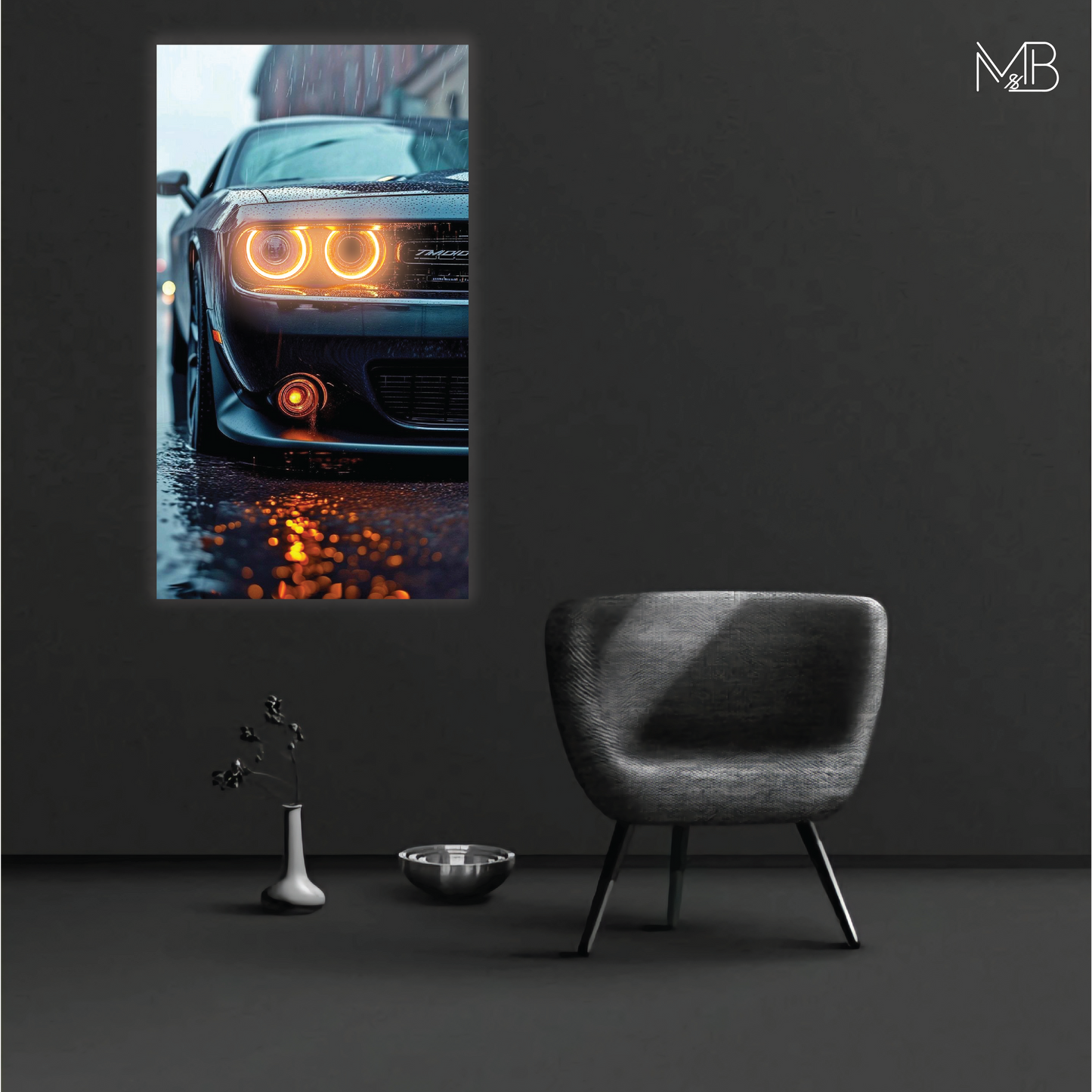 Dodge Challenger Neon Poster