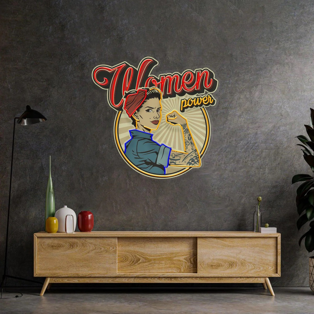 Women In Power Acrylic Neon Artwork