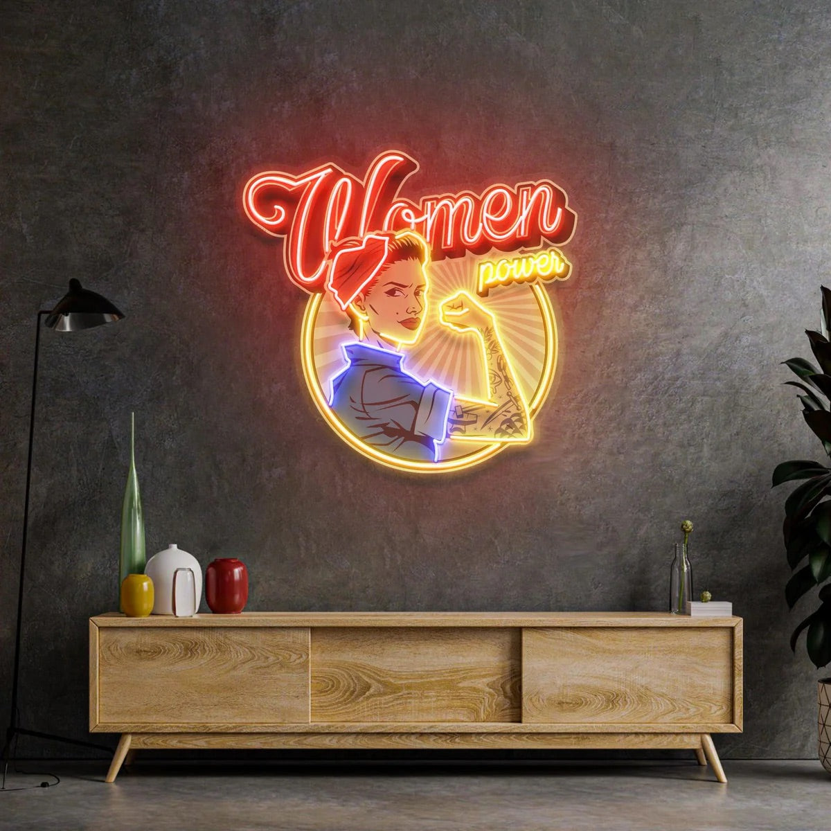 Women In Power Acrylic Neon Artwork