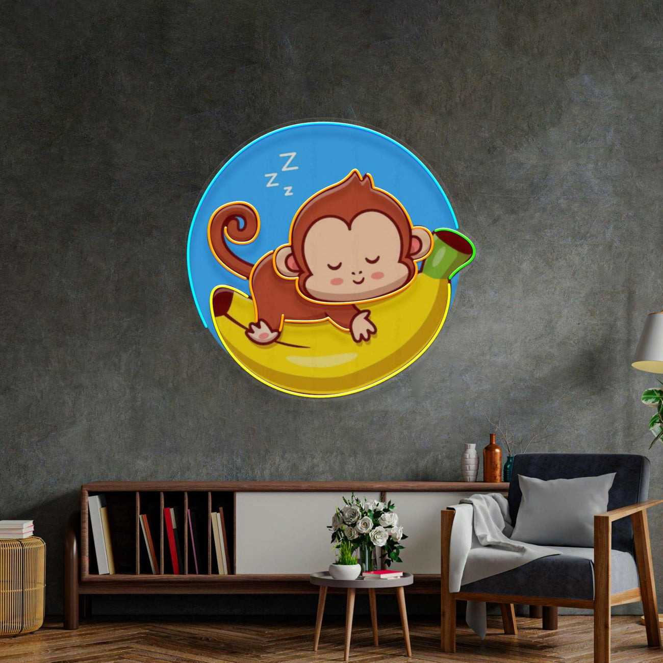Sleeping Monkey Led Neon Acrylic Artwork      Write Review