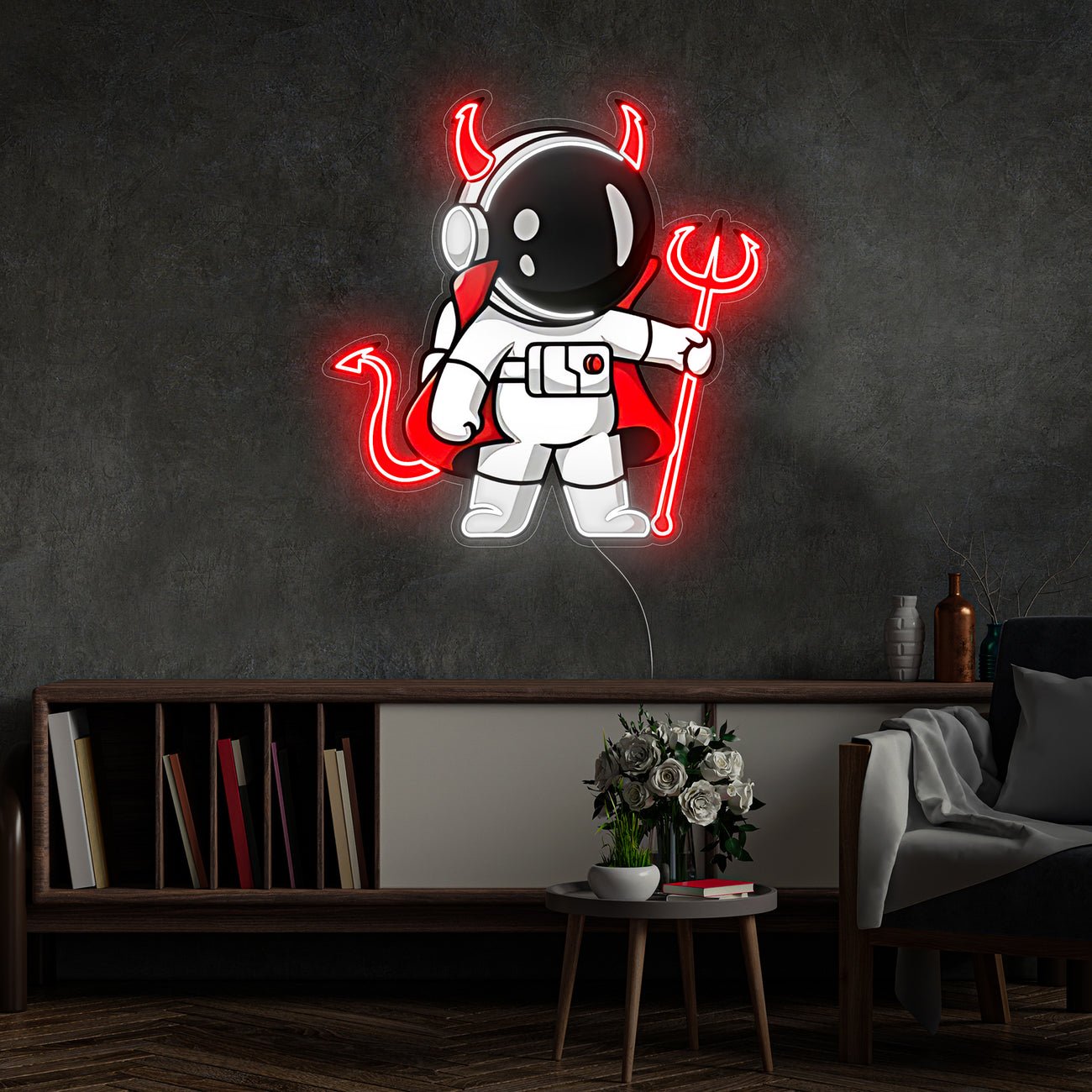 Astronaut Devil Led Neon Acrylic Artwork - The MB Store