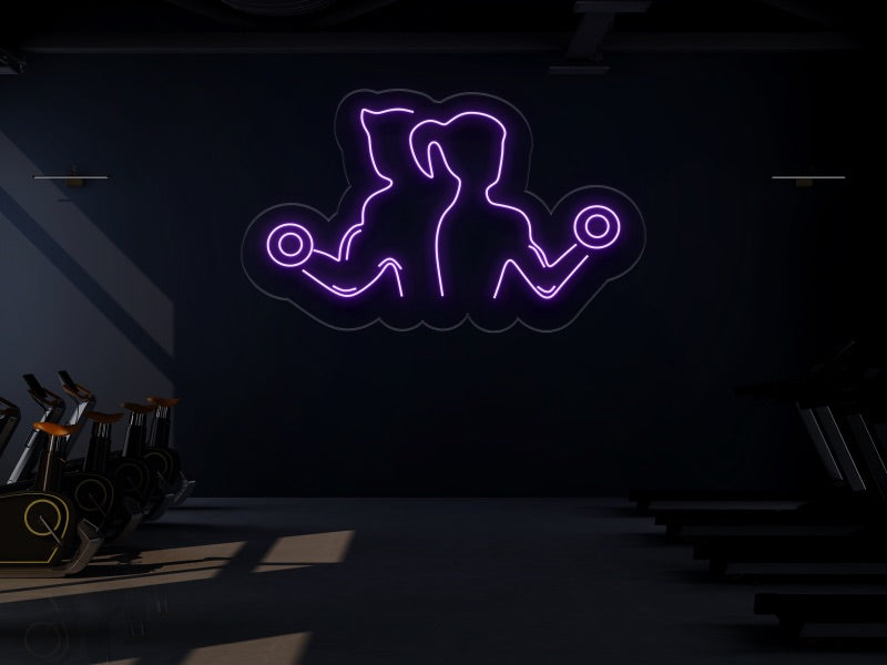 Couple at gym Neon sign