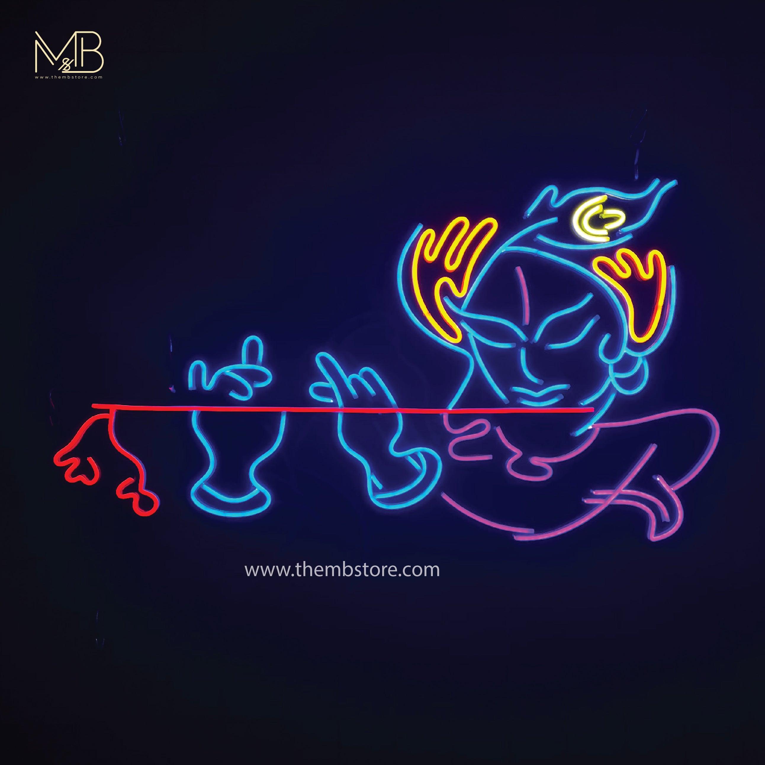Krishna Neon Sign | Krishan Neon | Krishan With Bansuri Neon - Makkar & Brothers