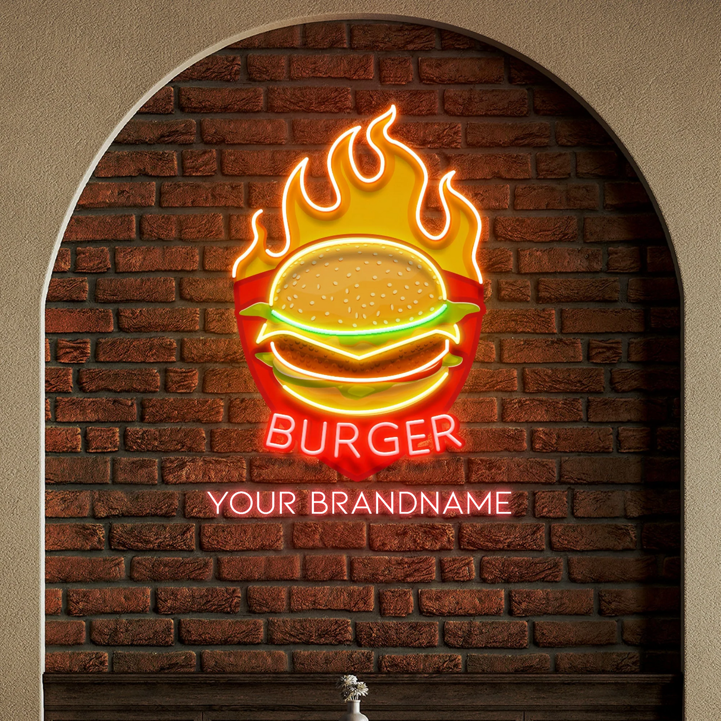 Custom Food Burger Led Neon Sign Light