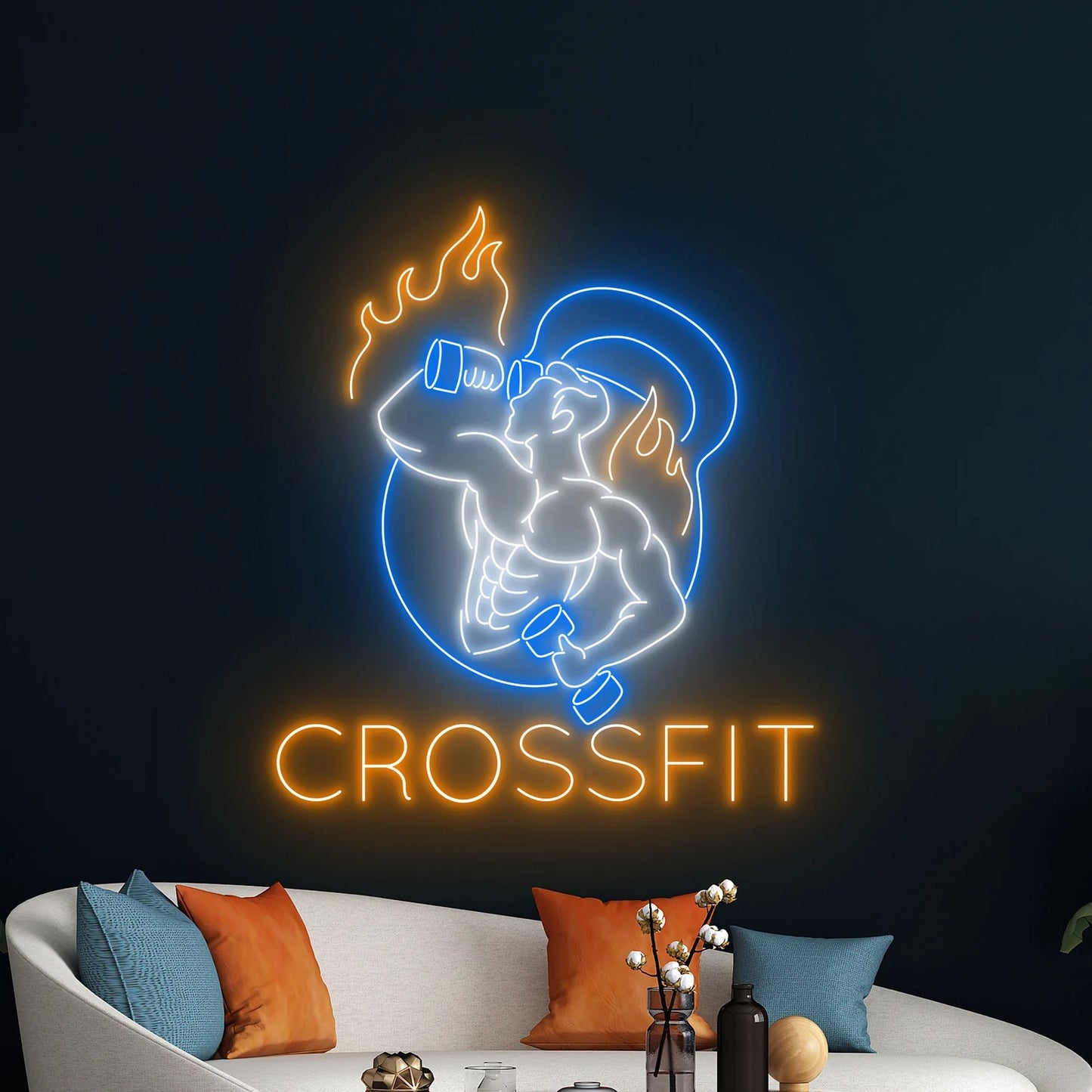 Crossfit Neon Sign, Man Lift The Weight Neon Sign