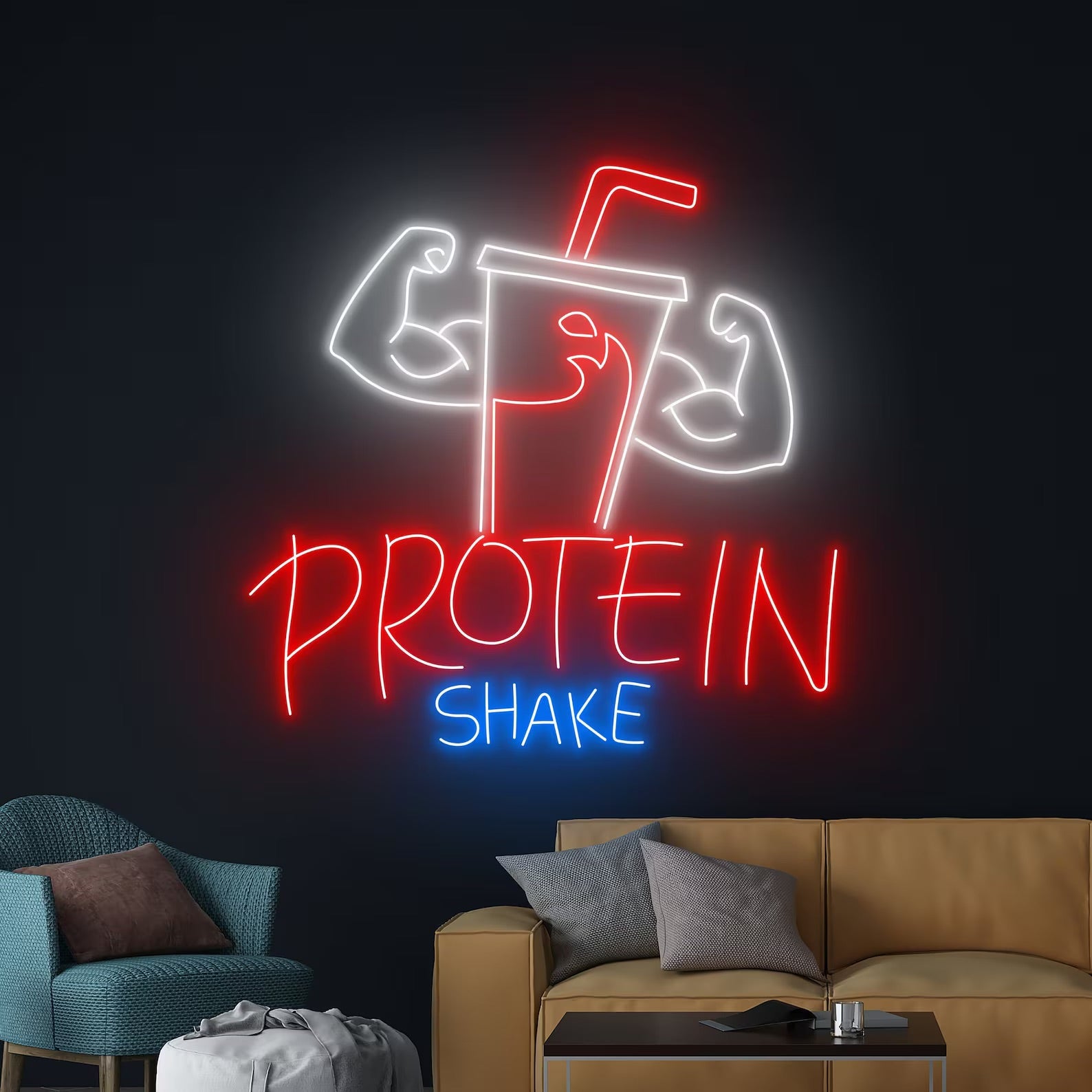 Protein Shake Neon Sign