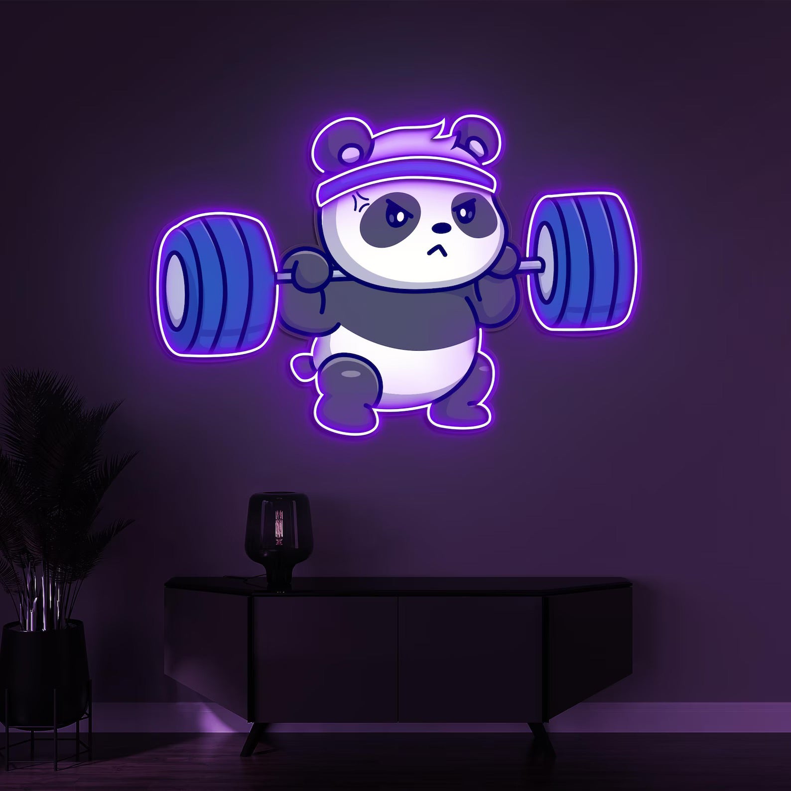 Panda Lifting Weights Pop Art