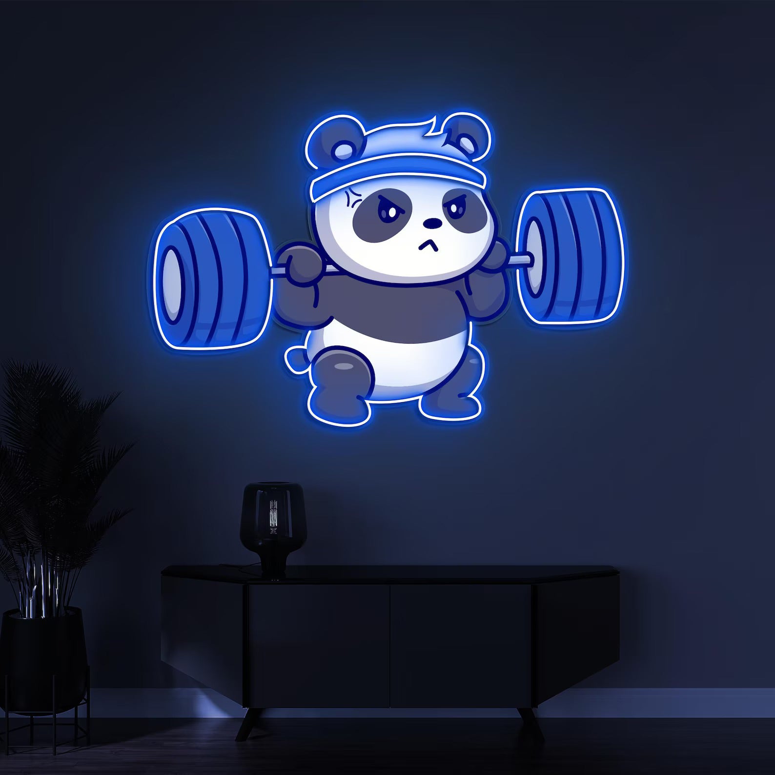 Panda Lifting Weights Pop Art