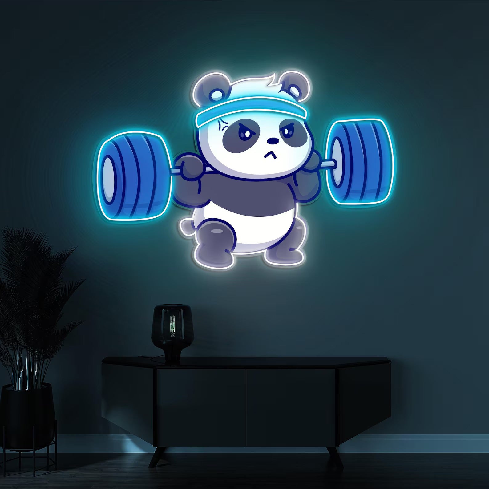 Panda Lifting Weights Pop Art