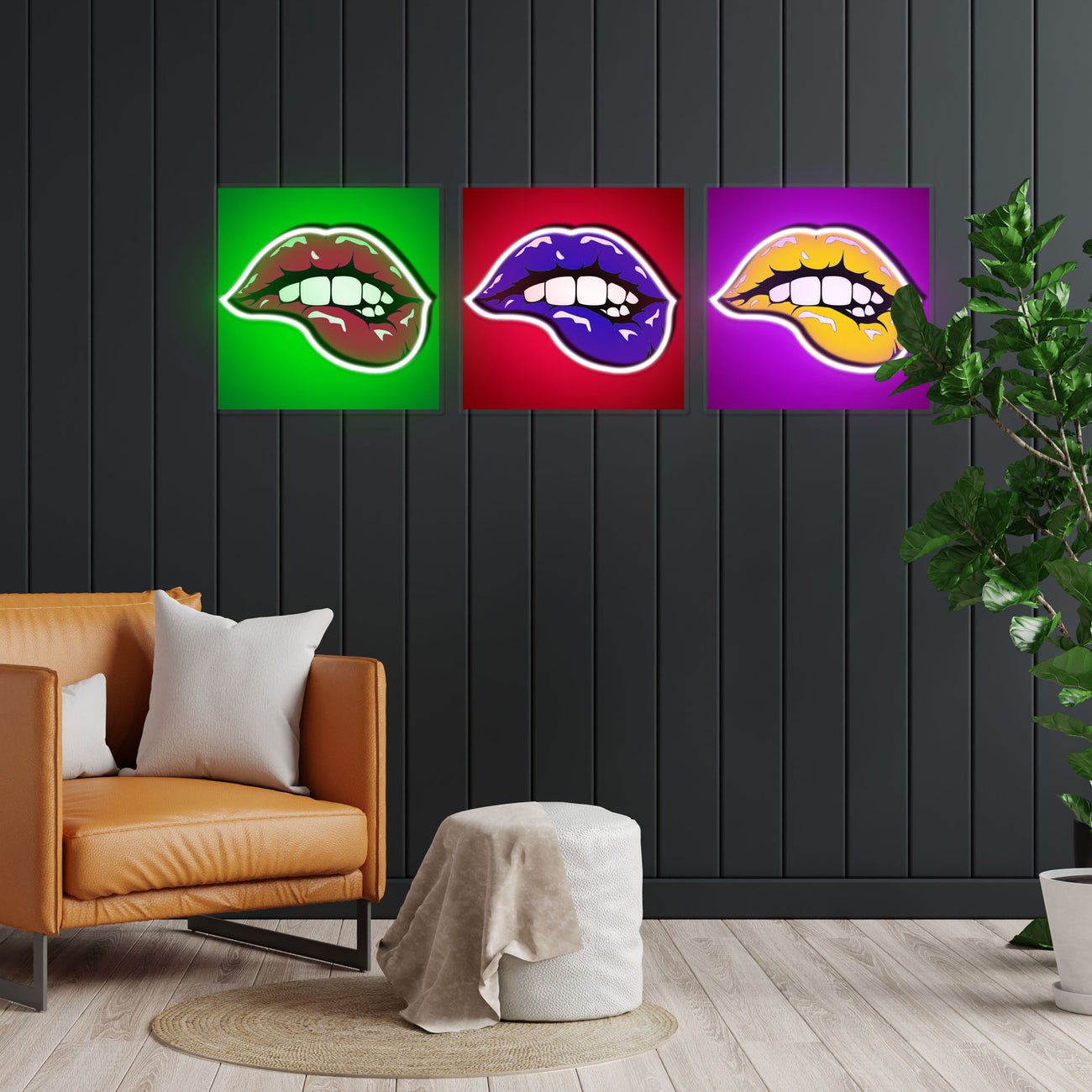 "Pop Art Lips" Neon x Acrylic Artwork - The MB Store