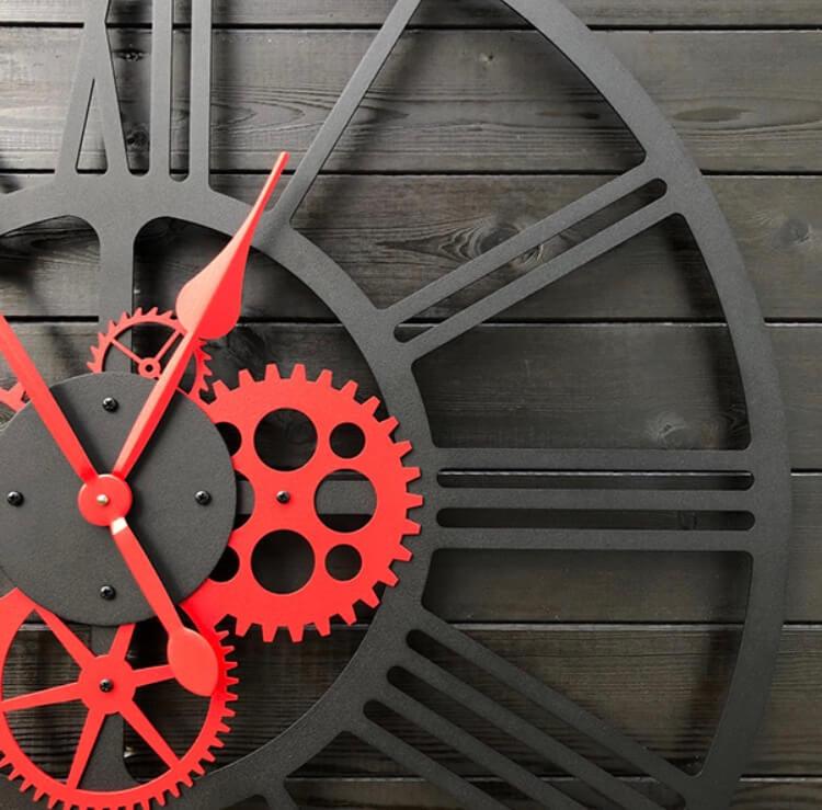 Red Gear Clock - Makkar & Brothers