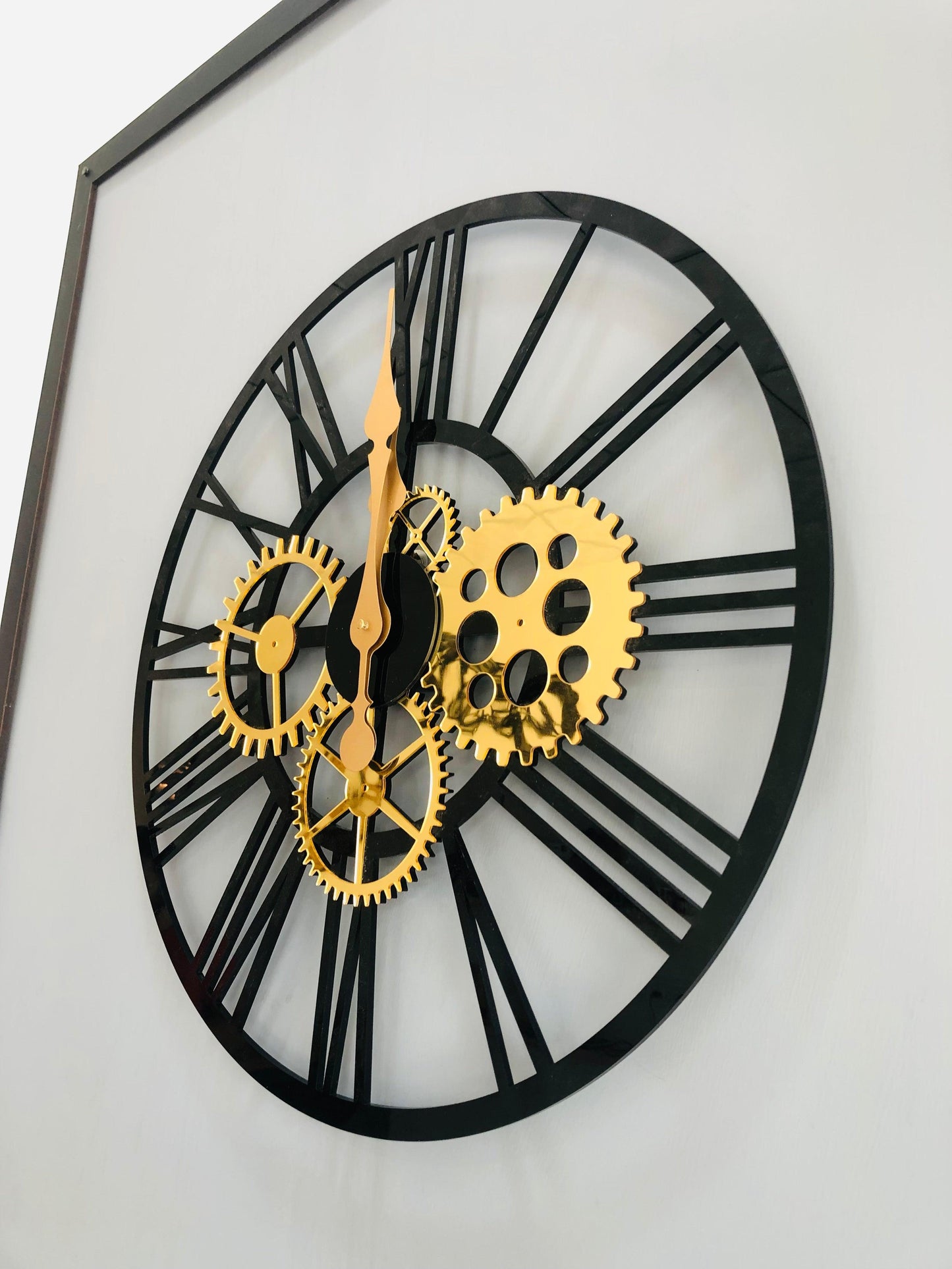Golden Black Mirror Clock - Makkar & Brothers
