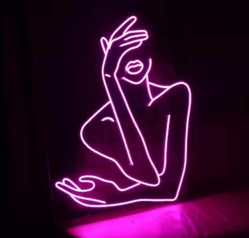 Woman Face Led Neon Sign Girl Face Neon Light Face Led Sign - Makkar & Brothers