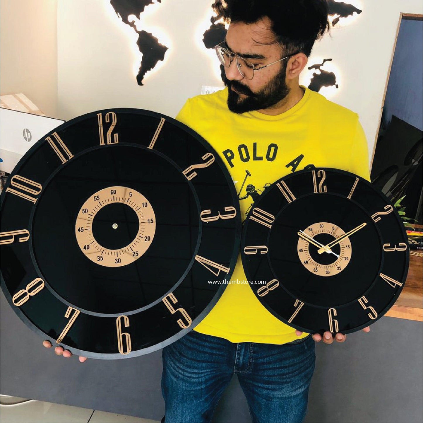 Rose Gold Mirror Clock - Makkar & Brothers