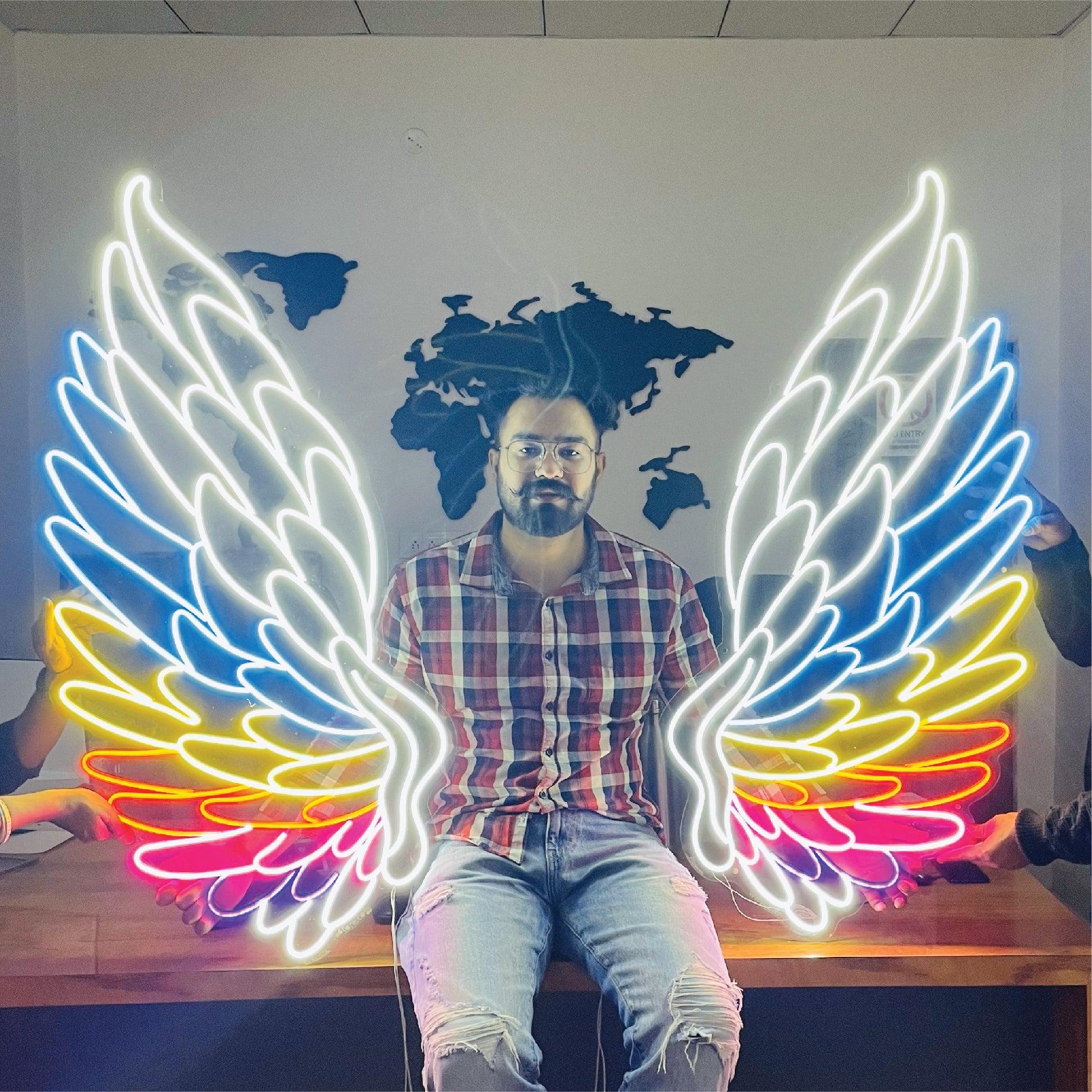 Neon Wings 48 x 48 inches - Makkar & Brothers