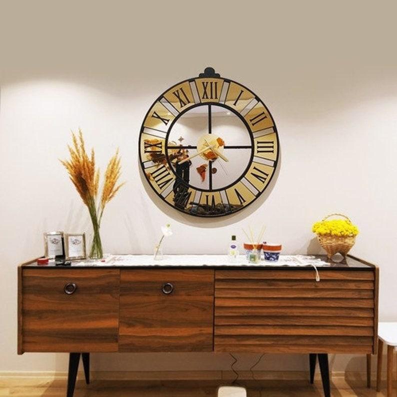 Silver golden rail clock - Makkar & Brothers