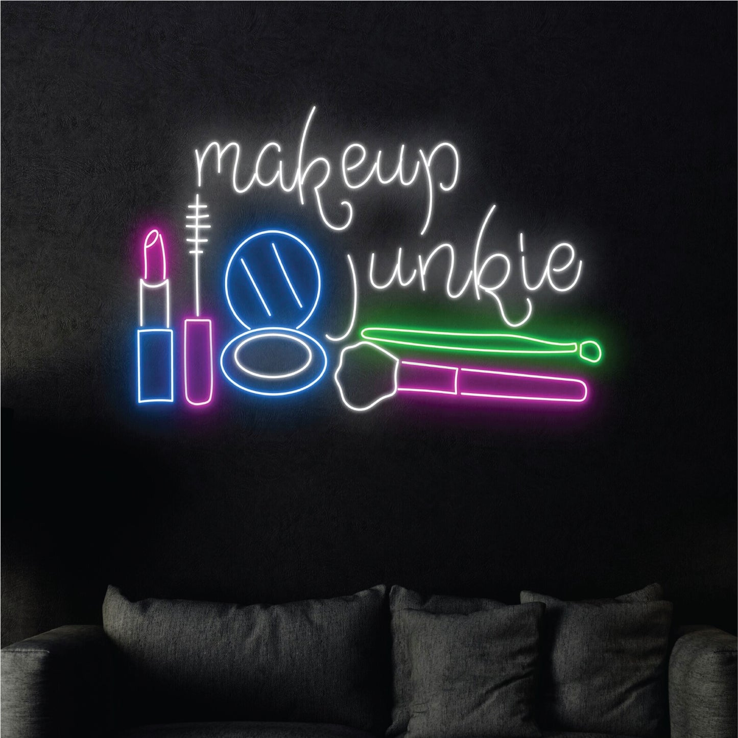 makeup Junkie Neon Sign | Neon for beauty Parlour