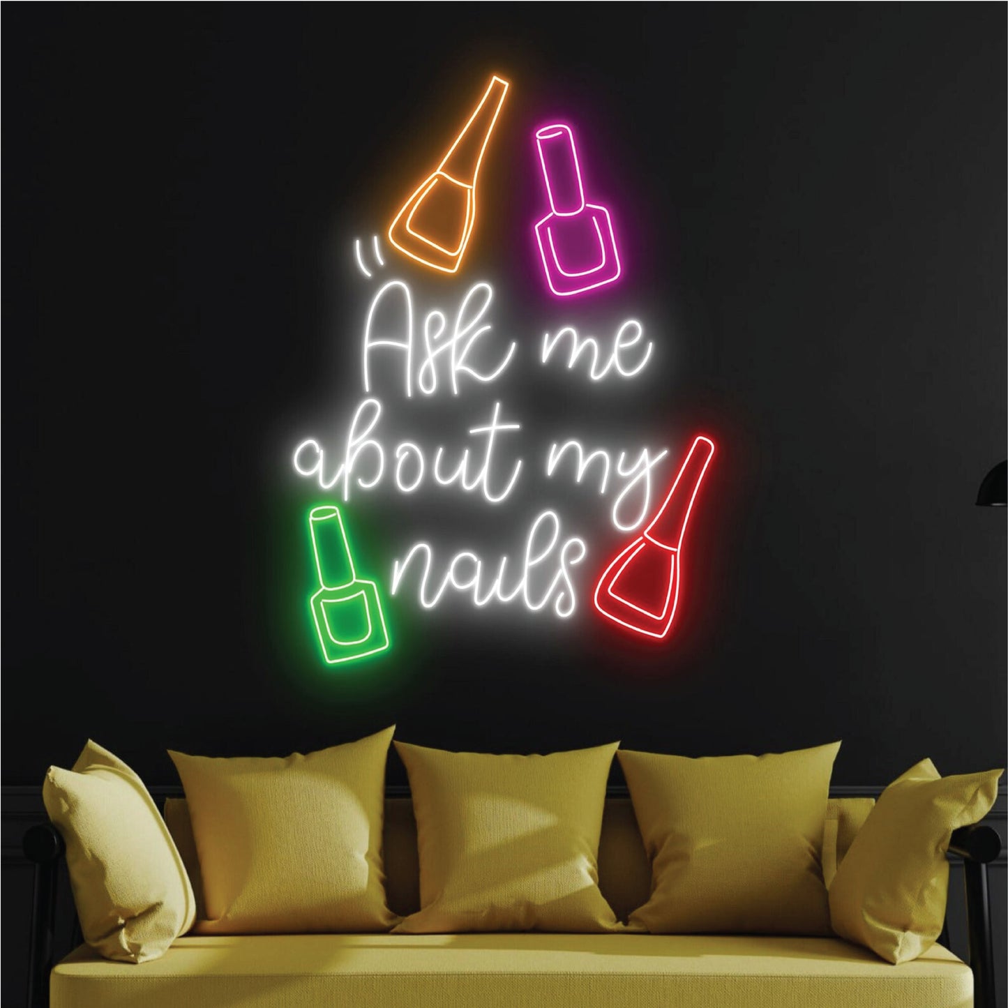 Ask me about my Nails Neon Sign | Nails Neon | Beauty Parlour Neon