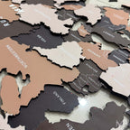 Premium 4-Layer Wooden & Acrylic World Map
