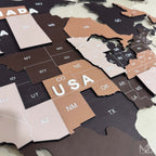 Premium 4-Layer Wooden & Acrylic World Map