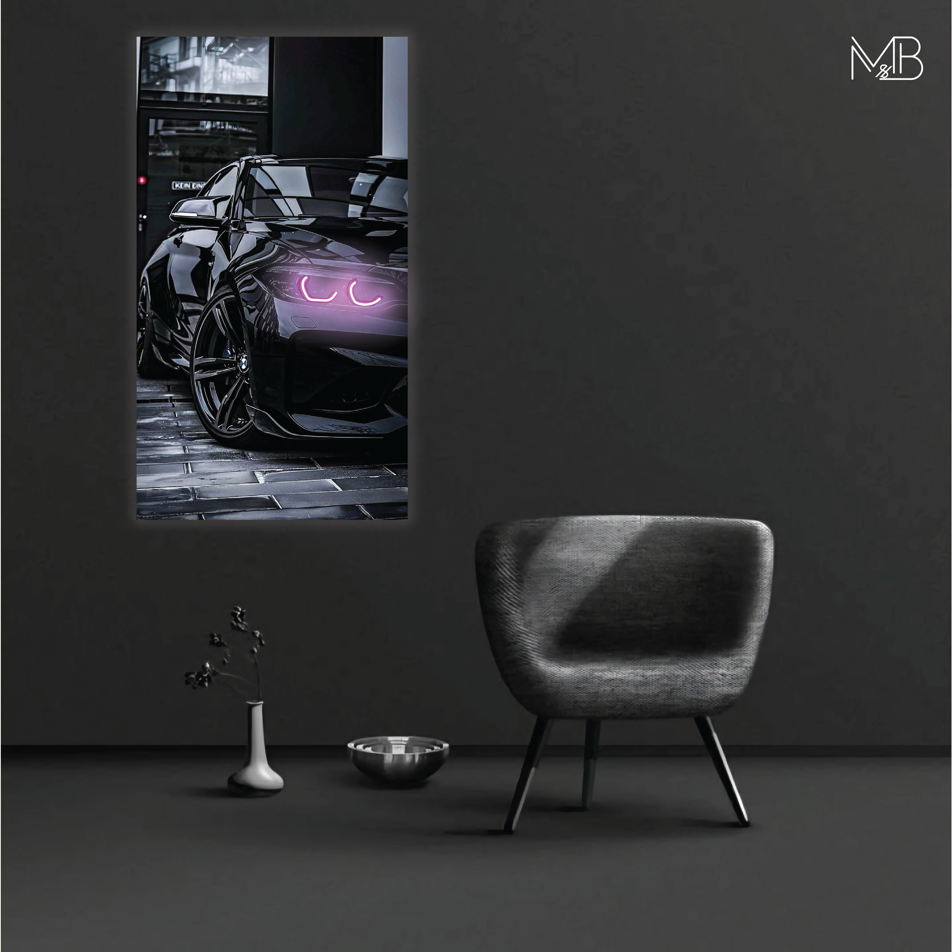 BMW M5 Neon Poster