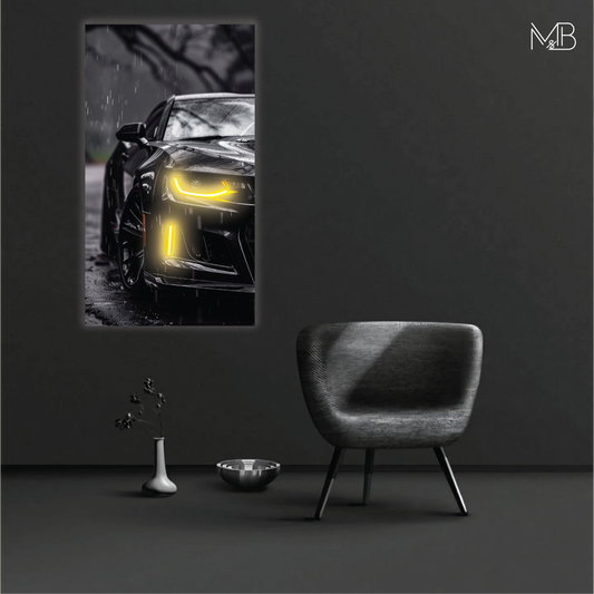 Black Camaro Neon Poster