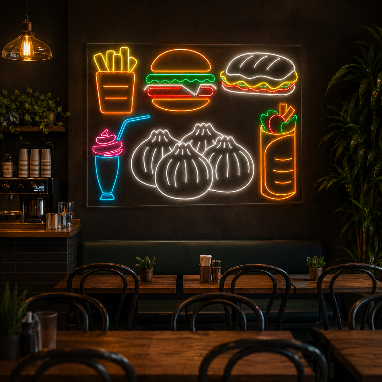 Fast Food LED Neon Sign Combo
