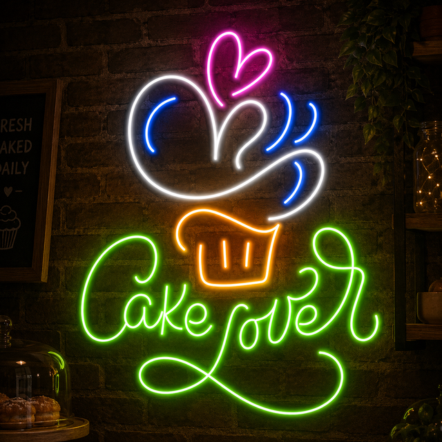 Cake Lover Neon Sign – Bakery & Café Wall Decor