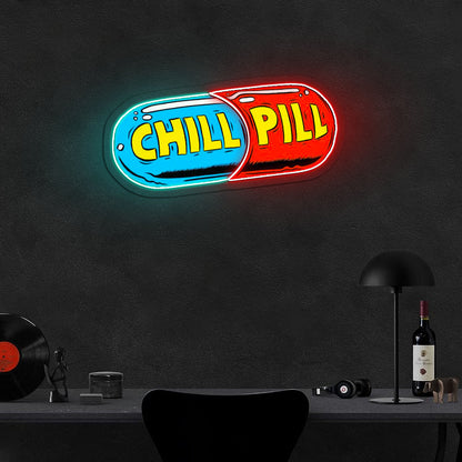 Chill Pill Neon Artwork | UV Printed Neon