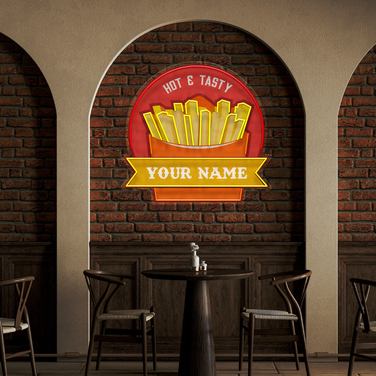 Custom  French Fries Led Neon Sign Light Artwork