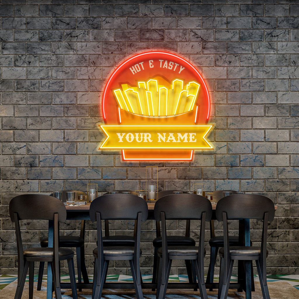 Custom  French Fries Led Neon Sign Light Artwork