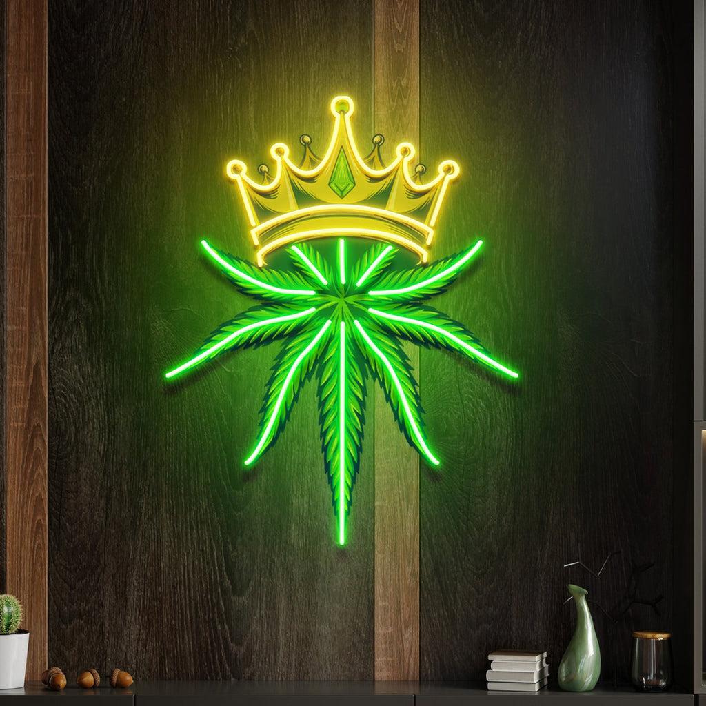 Custom King Marijuana or Weed Logo Artwork Led Neon Sign Light