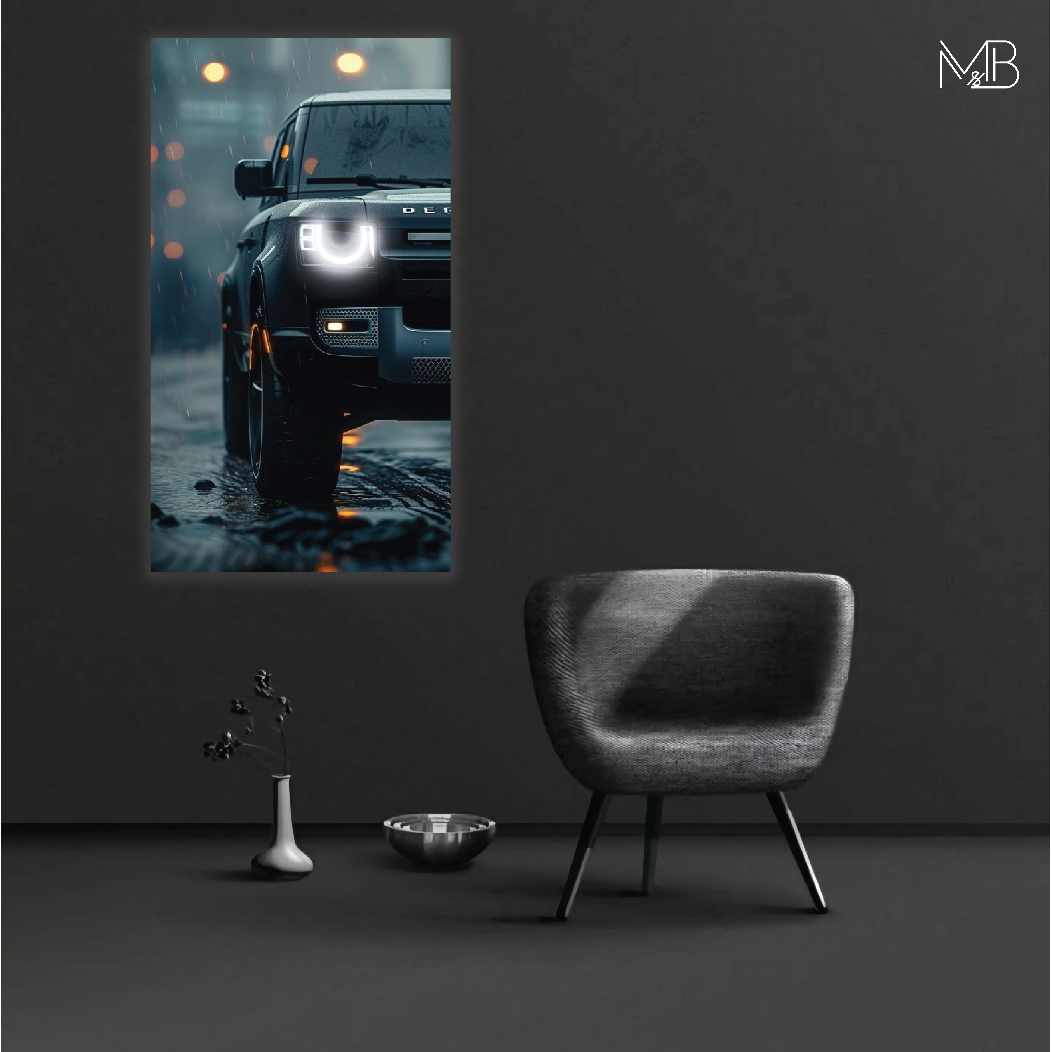 Defender Neon Poster