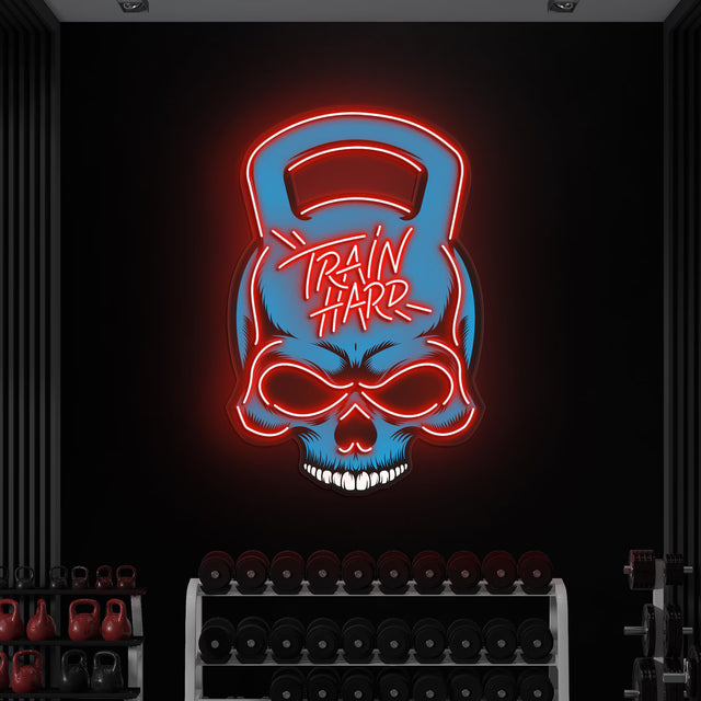 Dumbbell Skull LED Neon Light