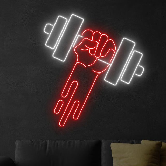 Hand Lifting Neon Sign