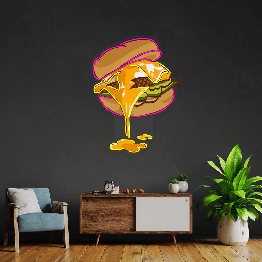 Cheese Hamburger Pop Art