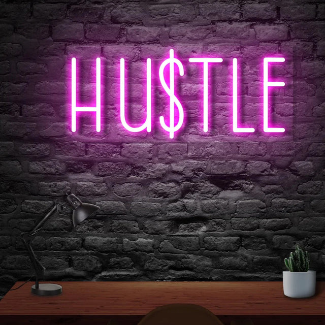 Hustle  Neon Sign