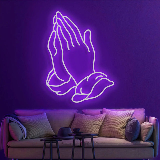 Praying Hands Neon sign