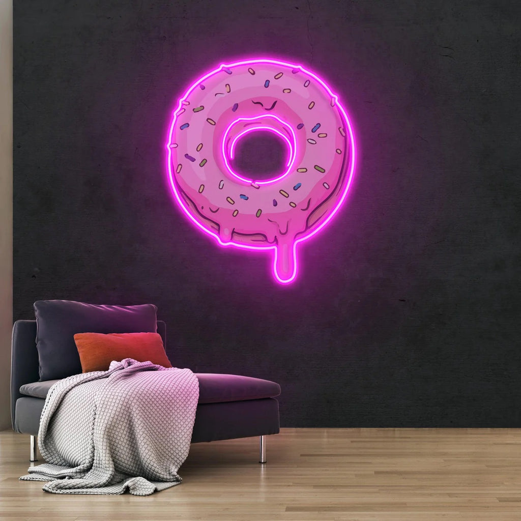Pink Sprinkle Donut LED Neon Acrylic Artwork