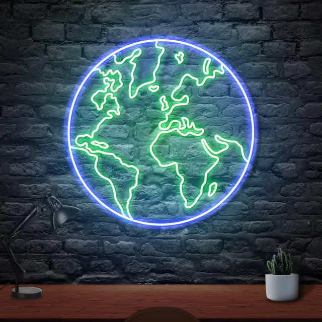 Planet Earth Neon Sign