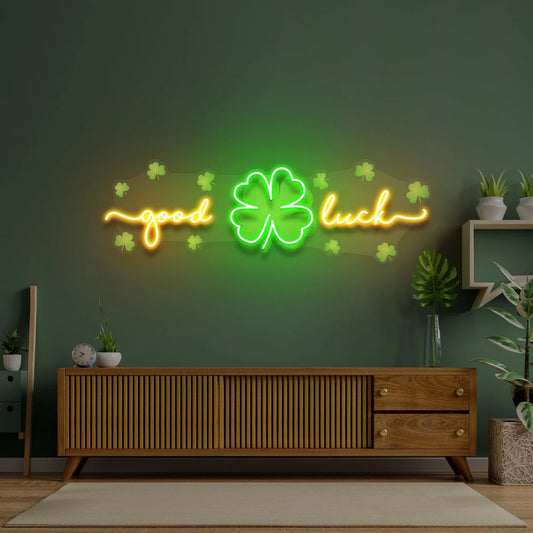 Good Luck Neon  Acrylic Artwork