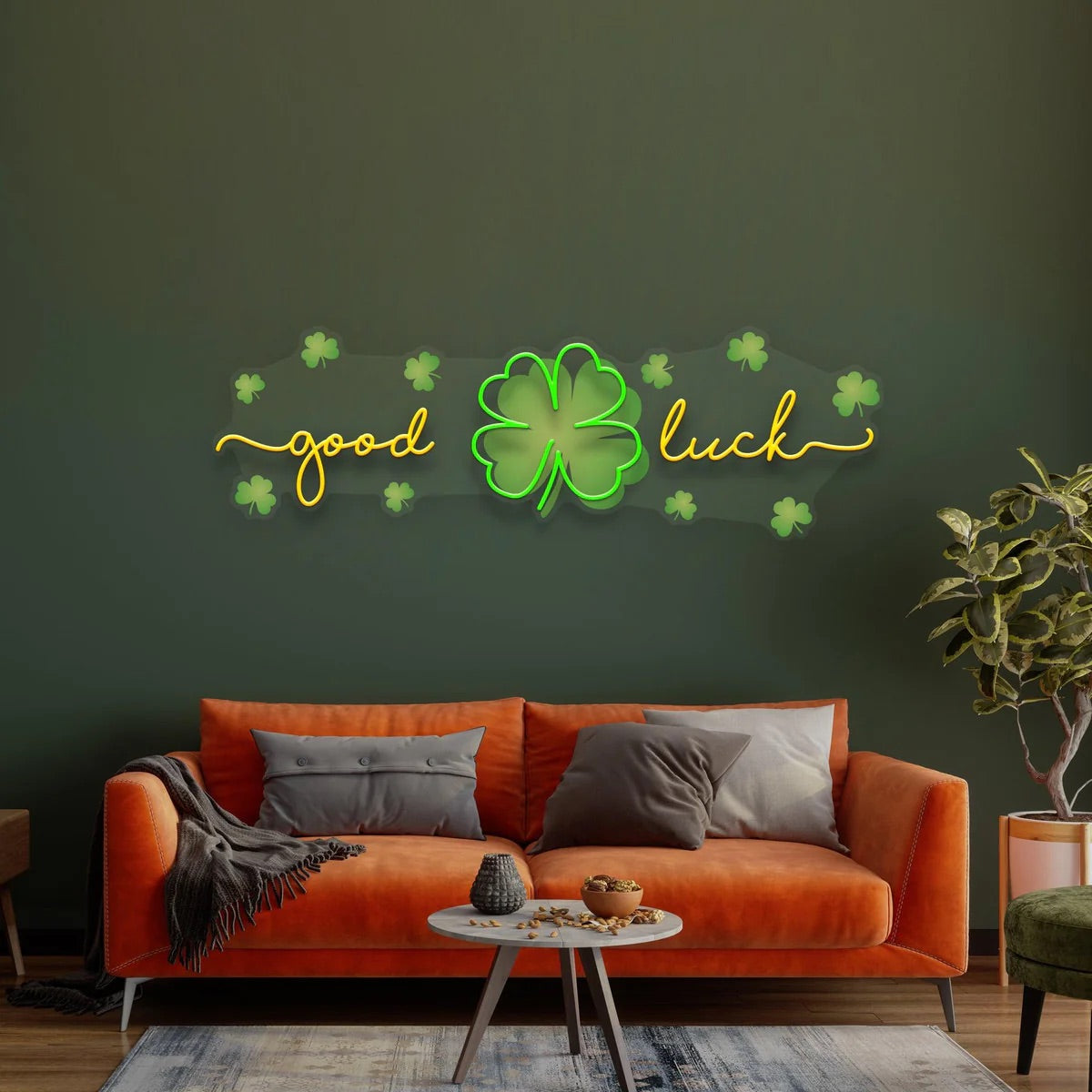 Good Luck Neon  Acrylic Artwork
