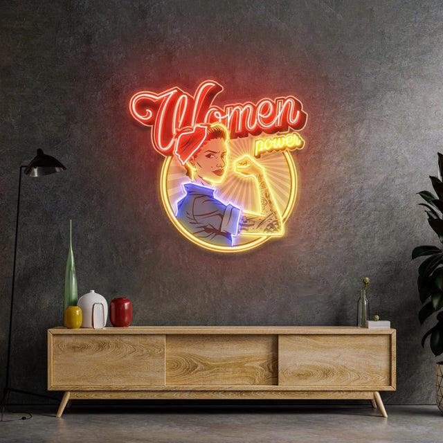 Women In Power Acrylic Neon Artwork