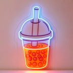 Orange Milktea Neon Acrylic Artwork