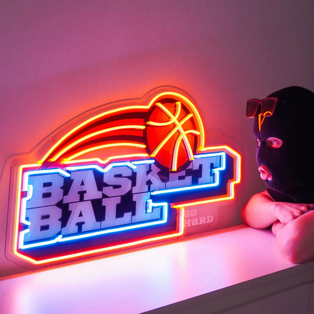 Basketball Go Hard LED Neon Sign Light Pop Art