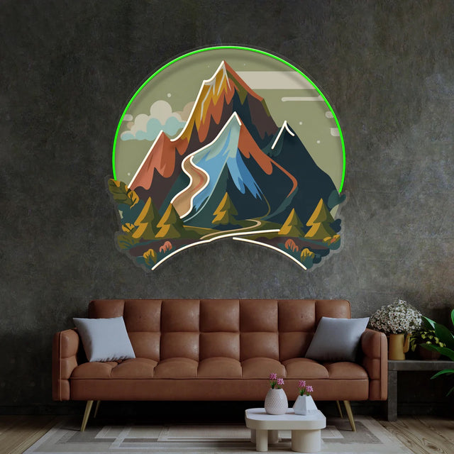 Mountain Hill Led Neon Acrylic Artwork
