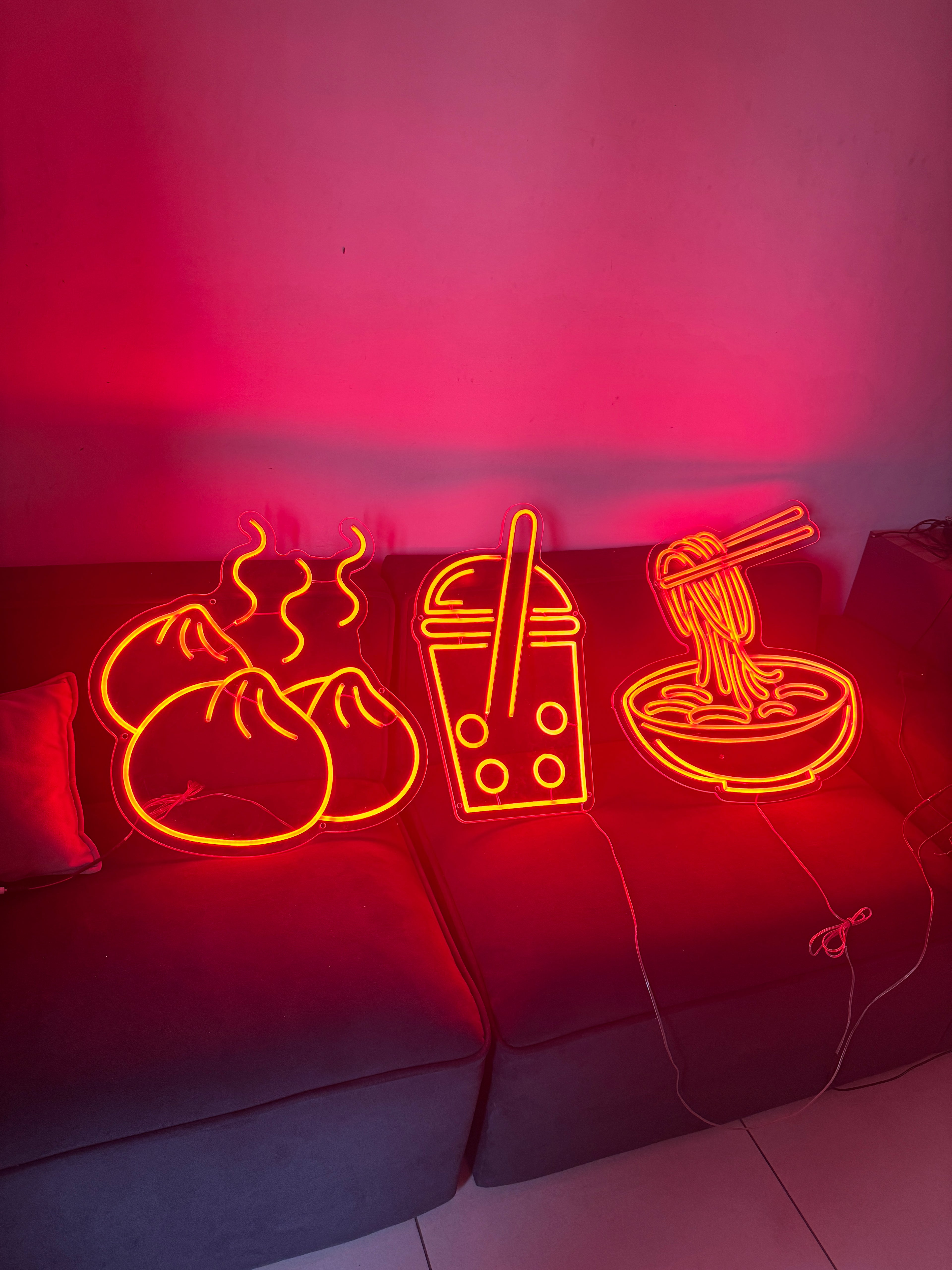 Food Icon Neon Sign Combo (3-Piece Set)