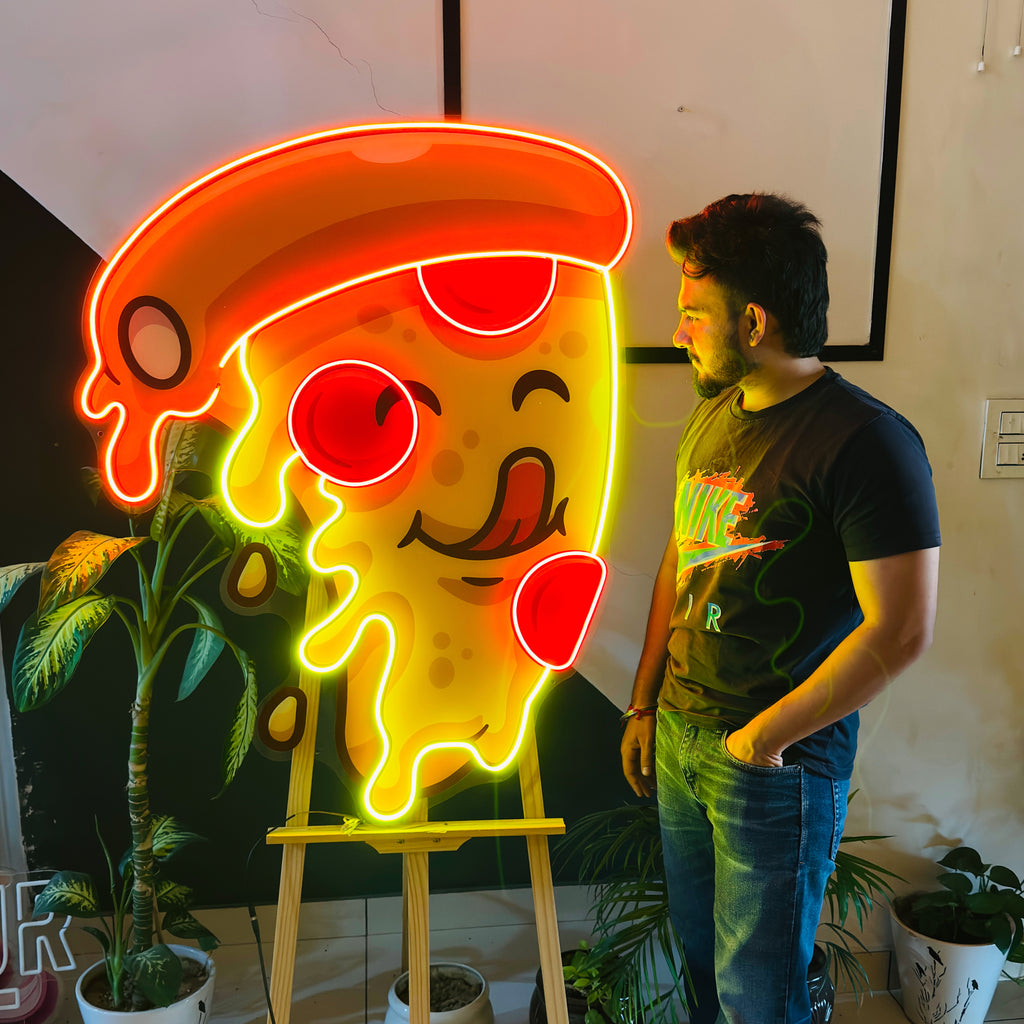 Cute Slice Pizza LED Neon Sign Light Pop Art